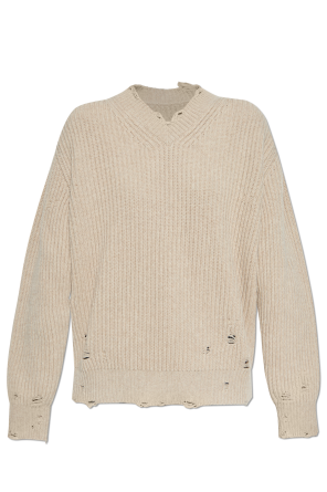 Tシャツ・カットソー MM6 MAISON MARGIELA Cream Wool Sweater Cream Sweater with vintage effect MM6 Maison Margiela